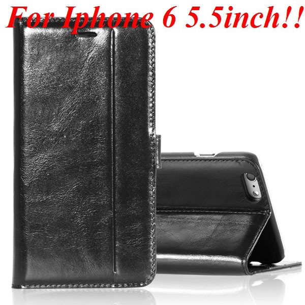 I6 Plus Genuine Leather Case Flip Cover For Iphone 6 Plus 5.5 Inch 32236644902-1-black