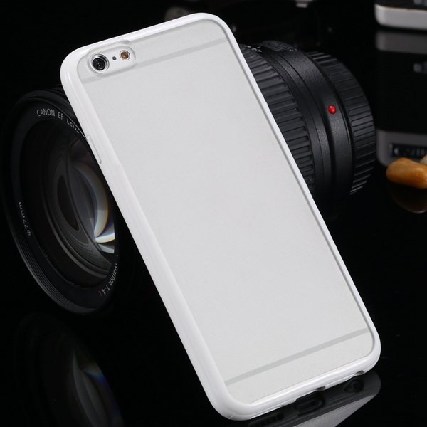 I6 Plus Clear Case Mat Pc + Candy Color Tpu Frame Cover For Iphone 32301763530-3-white