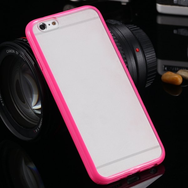 I6 Candy Color Case Fashion Mat Pc + Tpu Frame Clear Cover For Iph 32303226521-6-rose
