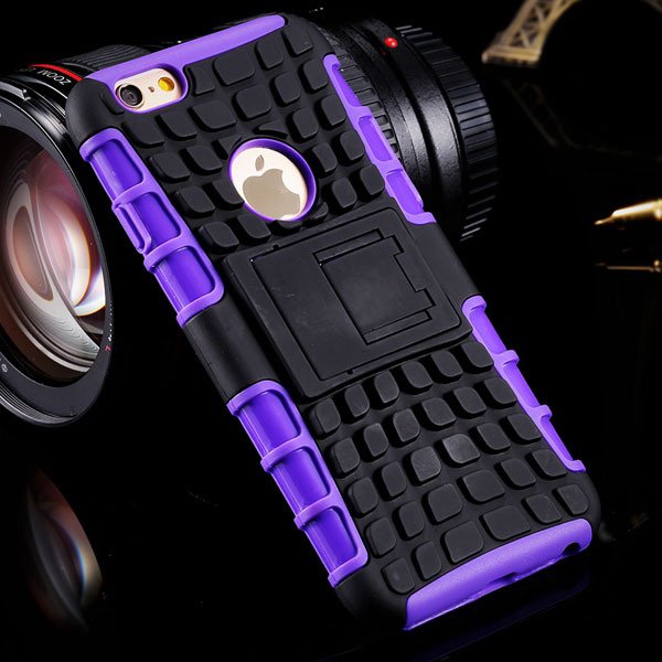 I6 Plus Heavy Duty Armor Cover Kickstand Display Case For Iphone 6 32294378230-7-purple