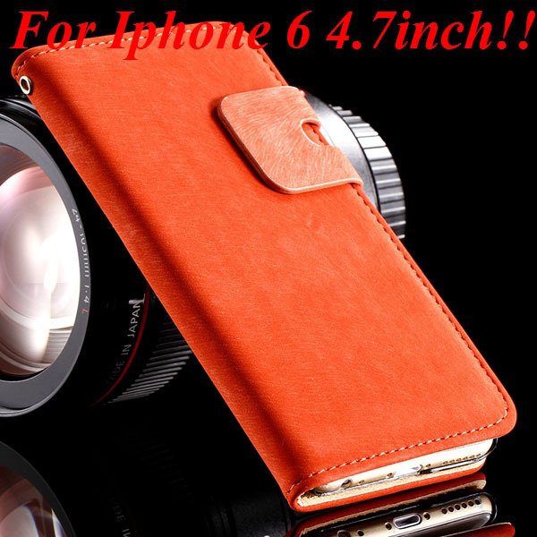I6 Flip Case Luxury Smooth Pu Leather Cover For Iphone 6 4.7Inch F 32235574059-3-red