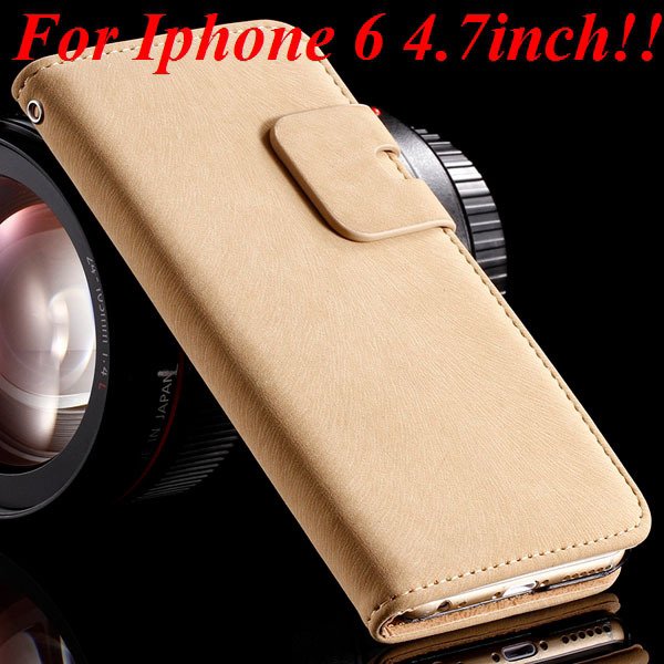 I6 Flip Case Luxury Smooth Pu Leather Cover For Iphone 6 4.7Inch F 32235574059-4-beige