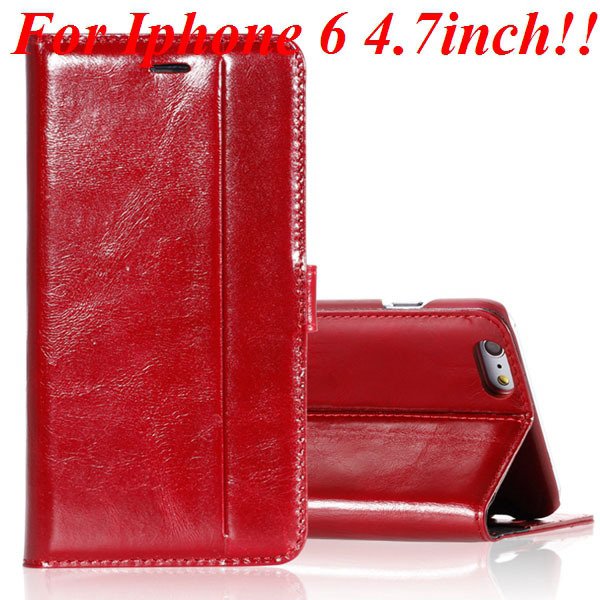 I6 Genuine Leather Case Flip Cover For Iphone 6 4.7Inch Full Pouch 32236273852-2-red