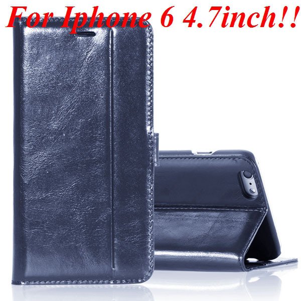 I6 Genuine Leather Case Flip Cover For Iphone 6 4.7Inch Full Pouch 32236273852-3-blue