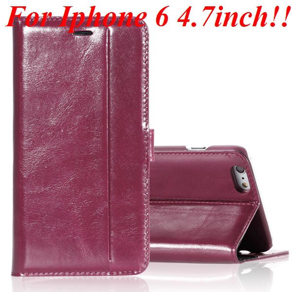I6 Genuine Leather Case Flip Cover For Iphone 6 4.7Inch Full Pouch 32236273852-6-hot pink
