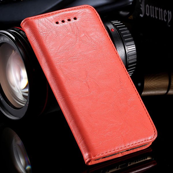 Magnetic Protect Flip Cover For Iphone 6 4.7Inch Genuine Leather C 32249949350-2-orange