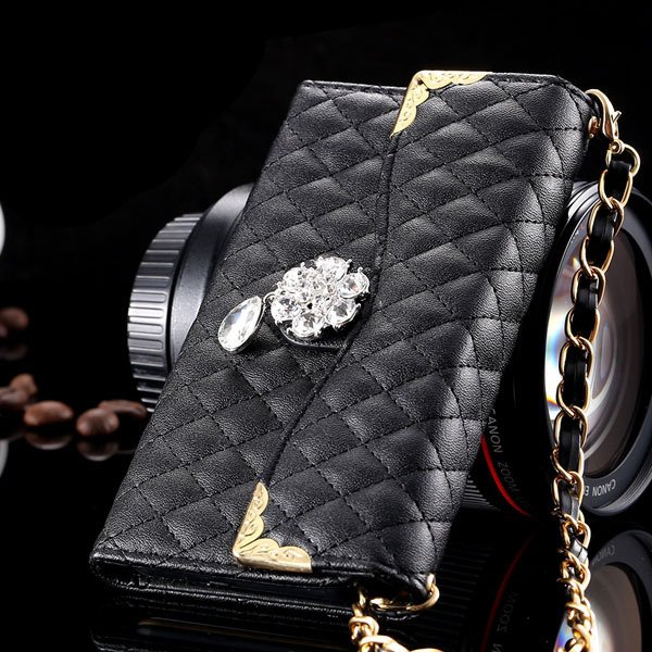 Luxury Crystal Diamond Full Flip Pu Leather Cover For Iphone 6 4.7 32223328318-1-black