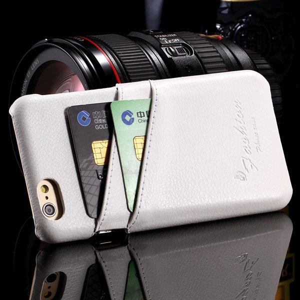 I6 Plus Genuine Leather Case Card Insert Back Cover For Iphone 6 P 32268139085-2-white