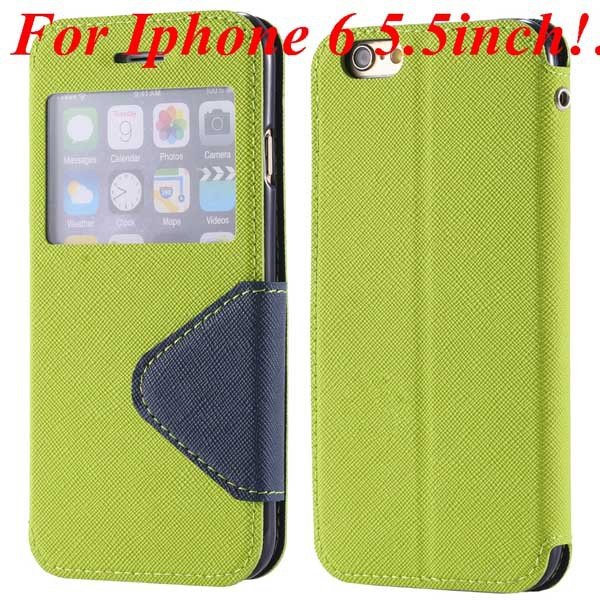 I6 Plus Window Case Pu Leather View Cover For Iphone 6 4.7Inch/5.5 32268160034-11-green for plus