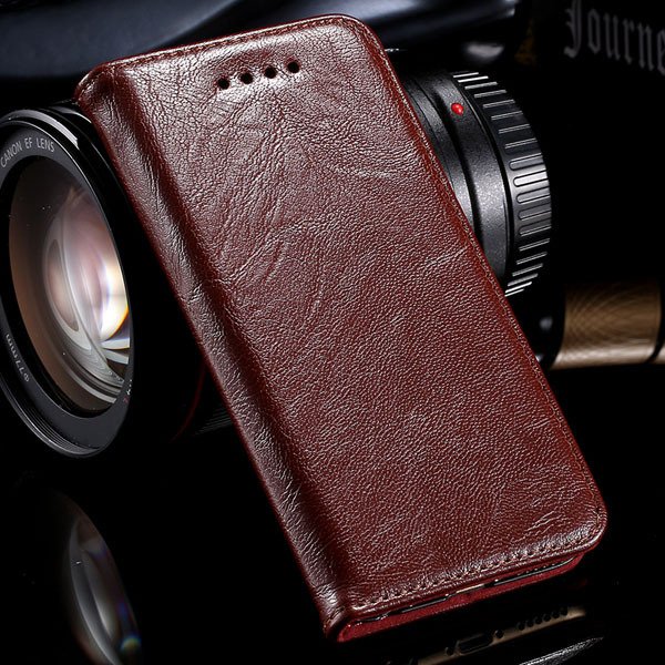 Genuine Leather Magnetic Flip Case For Iphone 6 4.7Inch Full Phone 32250358673-1-brown