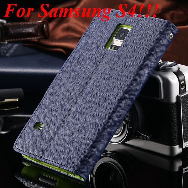 Flip Full Pu Leather Cover Case For Samsung Galaxy S5 I9600 S4 I95 1778570122-1-deep blue for s4