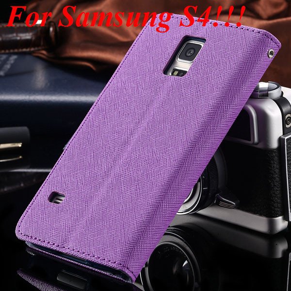 Flip Full Pu Leather Cover Case For Samsung Galaxy S5 I9600 S4 I95 1778570122-7-purple for s4