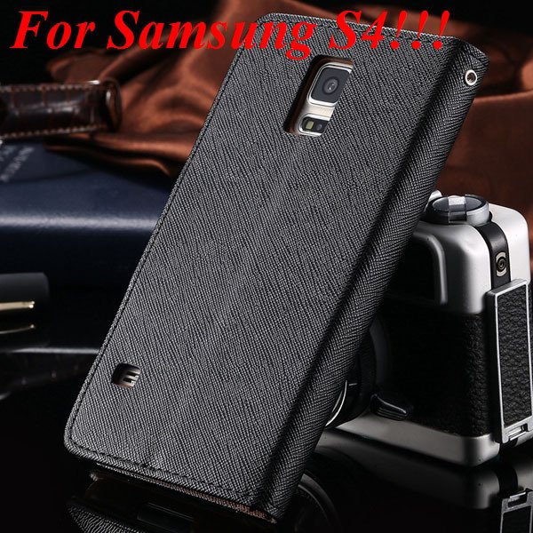 Flip Full Pu Leather Cover Case For Samsung Galaxy S5 I9600 S4 I95 1778570122-10-black for s4