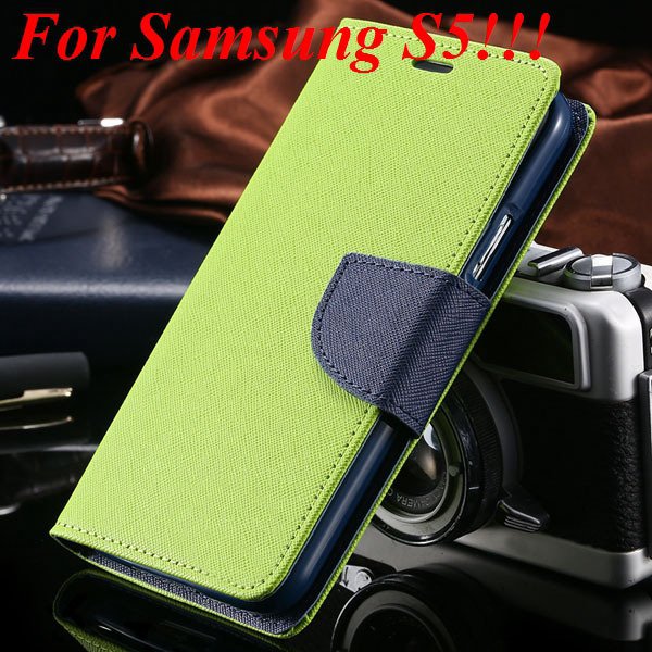 Flip Full Pu Leather Cover Case For Samsung Galaxy S5 I9600 S4 I95 1778570122-15-green for s5