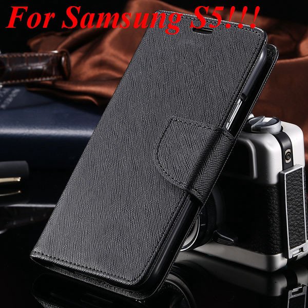 Flip Full Pu Leather Cover Case For Samsung Galaxy S5 I9600 S4 I95 1778570122-16-full black for s5