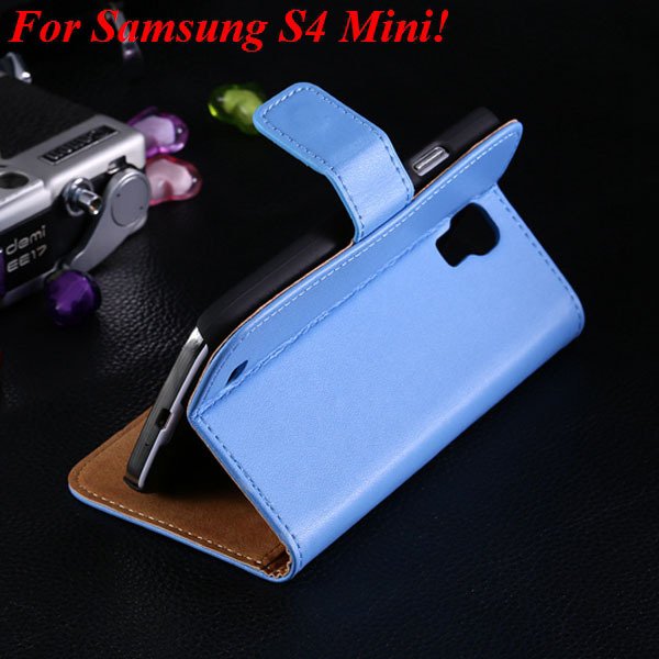 Genuine Korea Style Ultra Thin Leather Case For Samsung Galaxy S4 1850888618-2-blue for S4 Mini