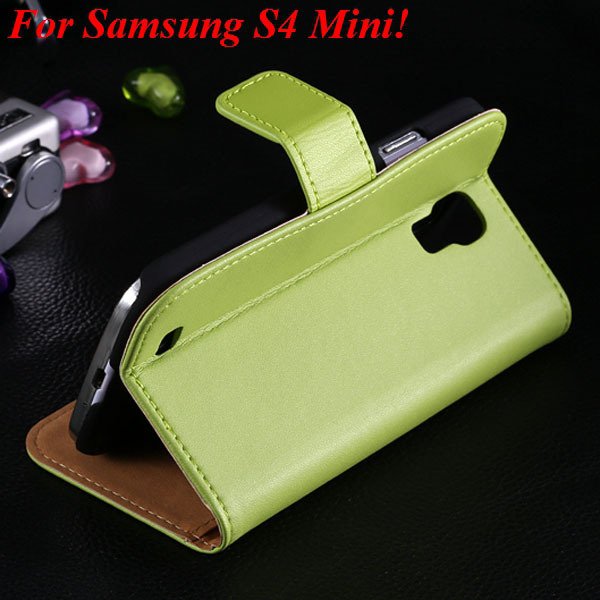 Genuine Korea Style Ultra Thin Leather Case For Samsung Galaxy S4 1850888618-4-green for S4 Mini