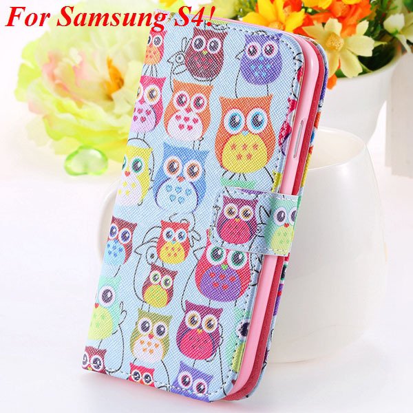 S5 S4 Case Flip Pu Leather Cover For Samsung Galaxy S5 I9600 S4 I9 1925680254-7-s4 many owls