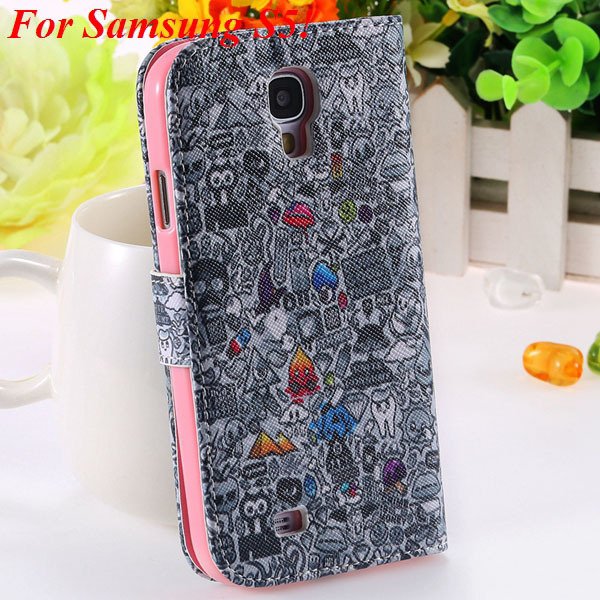 S5 S4 Case Flip Pu Leather Cover For Samsung Galaxy S5 I9600 S4 I9 1925680254-15-s5 gray wizard