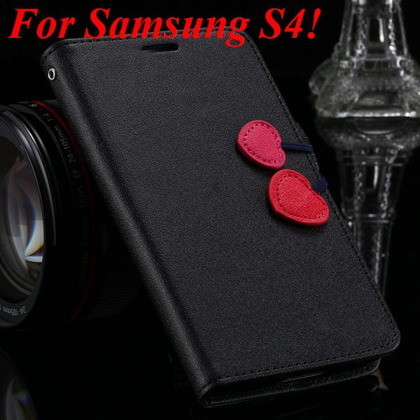 For Samsung S5 S4 S3 Luxury Pu Leather Case Full Protect Cover For 1879055763-6-black for S4