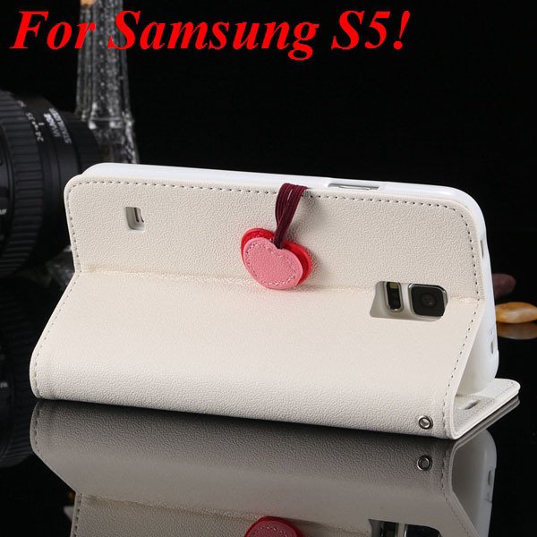 For Samsung S5 S4 S3 Luxury Pu Leather Case Full Protect Cover For 1879055763-14-white for S5