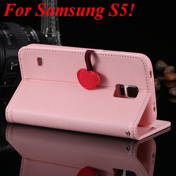 For Samsung S5 S4 S3 Luxury Pu Leather Case Full Protect Cover For 1879055763-18-pink for S5