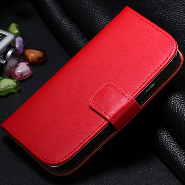 S3 Genuine Leather Case Flip Wallet Cover For Samsung Galaxy S3 Si 1772136100-3-red