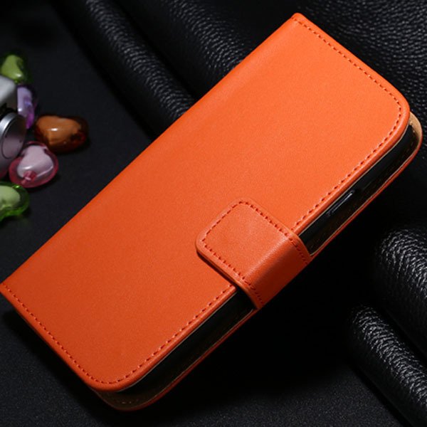S3 Genuine Leather Case Flip Wallet Cover For Samsung Galaxy S3 Si 1772136100-7-orange