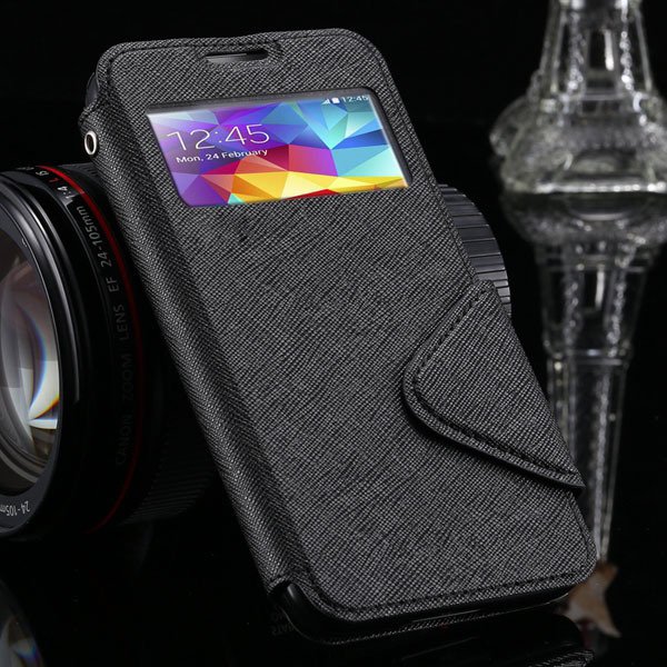 S5 Window Display View Case For Samsung Galaxy S5 I9600 Korea Diar 1877348597-1-black