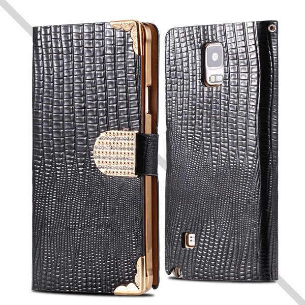 Luxury Bling Wallet Pu Leather Case For Samsung Galaxy Note 4 N910 32245985795-1-black