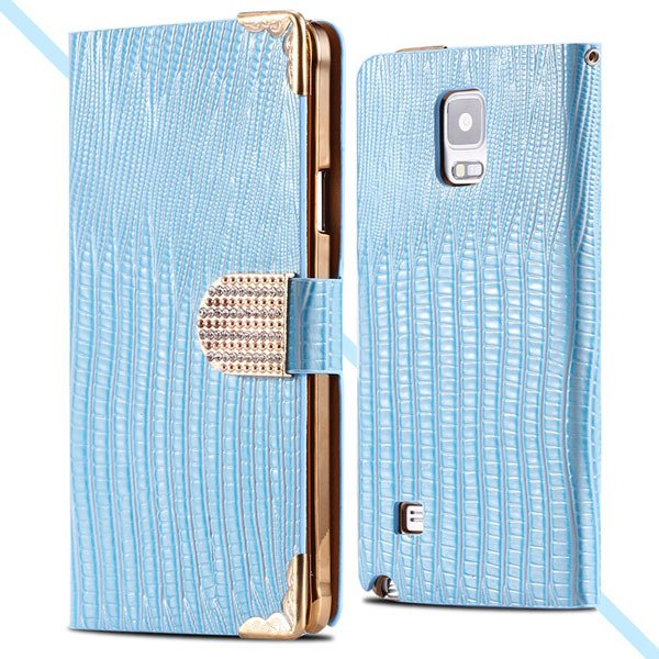 Luxury Bling Wallet Pu Leather Case For Samsung Galaxy Note 4 N910 32245985795-5-blue