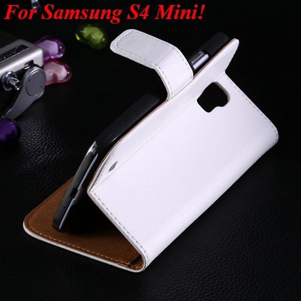 S4 Mini Genuine Leather Case For Samsung Galaxy S4 Mini I9190 Flip 1850946514-8-white