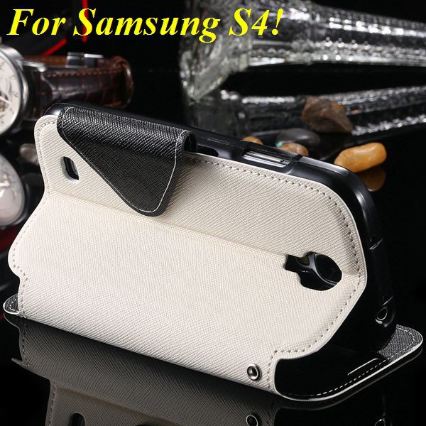 View Case For Samsung Galaxy S4 I9500 S5 I9600 Flip Display Screen 1960771752-11-white for S4