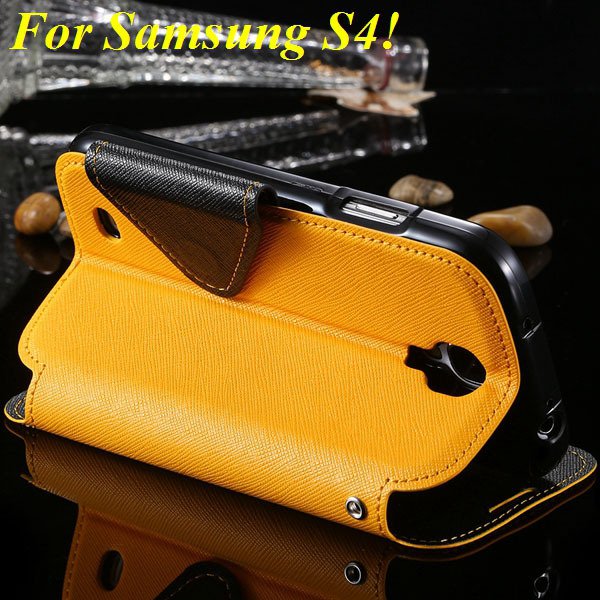 View Case For Samsung Galaxy S4 I9500 S5 I9600 Flip Display Screen 1960771752-13-yellow for S4