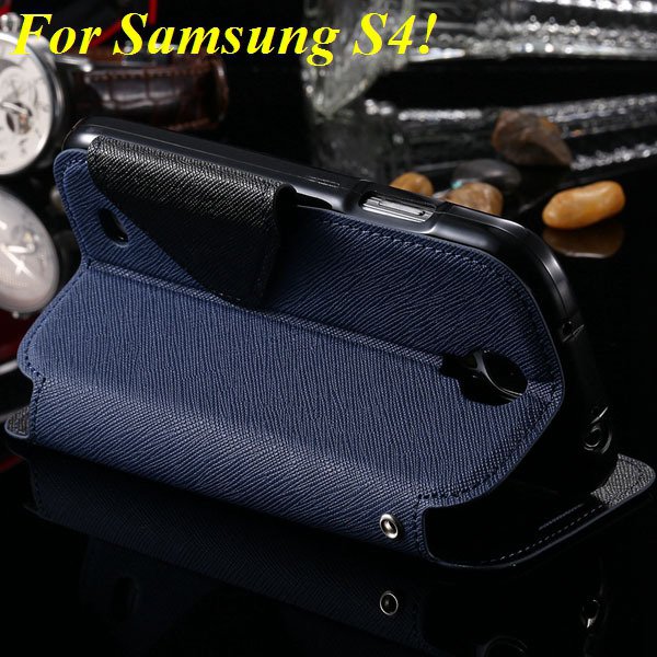 View Case For Samsung Galaxy S4 I9500 S5 I9600 Flip Display Screen 1960771752-14-deep blue for S4