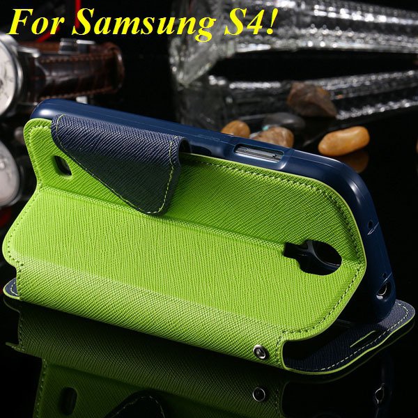 View Case For Samsung Galaxy S4 I9500 S5 I9600 Flip Display Screen 1960771752-18-green for S4