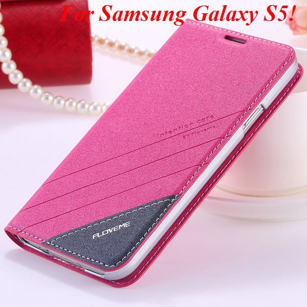 S5 S6 Original Brand Case Luxury Pu Leather Cover For Samsung Gala 32266601588-3-S5 hot pink