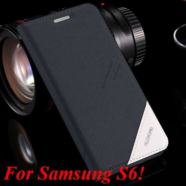 S5 S6 Original Brand Case Luxury Pu Leather Cover For Samsung Gala 32266601588-7-S6 black