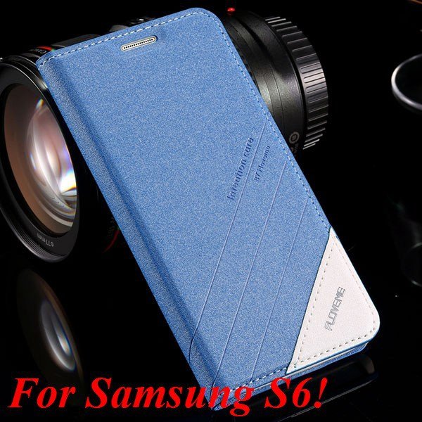 S5 S6 Original Brand Case Luxury Pu Leather Cover For Samsung Gala 32266601588-8-S6 blue