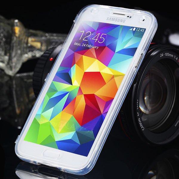 S5 Clear Case Flip Tpu Cover For Samsung Galaxy S5 Sv I9600 Deluxe 1869499191-4-white