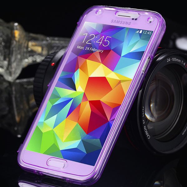 S5 Clear Case Flip Tpu Cover For Samsung Galaxy S5 Sv I9600 Deluxe 1869499191-8-purple