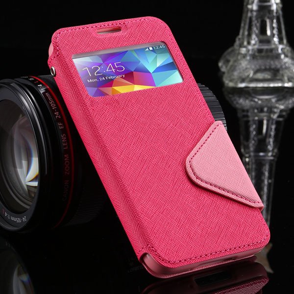 S4 Display Full Close Case For Samsung Galaxy S4 Siv I9500 Pu Leat 1960956145-3-hot pink