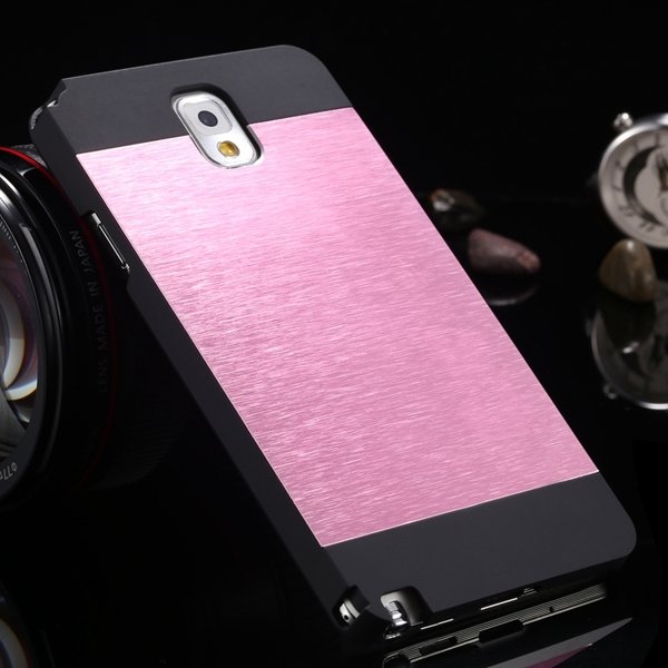 Note 3 Aluminum Case Metal Brush Hard Cover For Samsung Galaxy Not 1893304496-1-black and pink