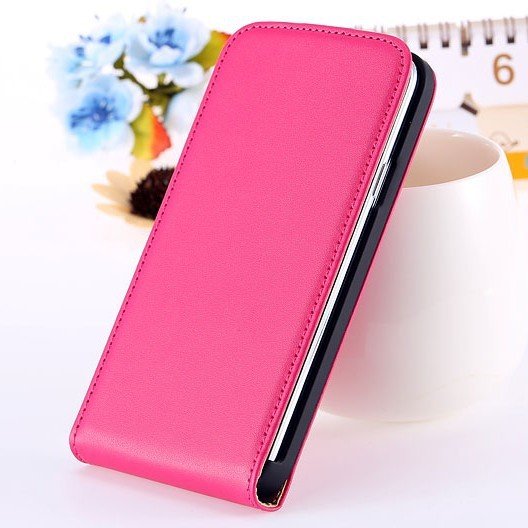 S5 Genuine Leather Case Flip Cover For Samsung Galaxy S5 Sv I9600 1738506719-4-hot pink