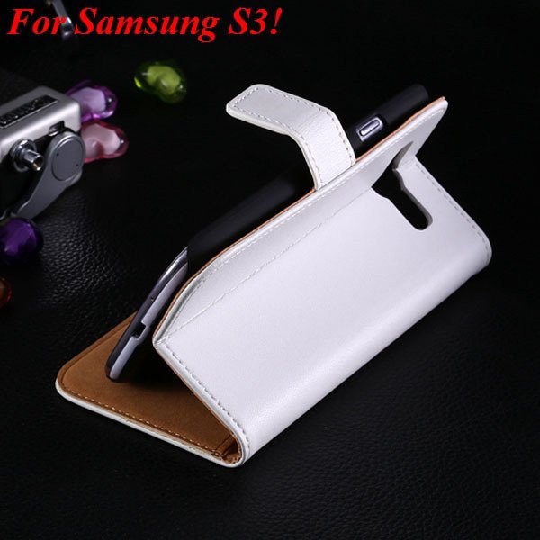 S3 S4 Genuine Leather Stand Case For Samsung Galaxy S3 Siii I9300 1335833839-2-white for S3