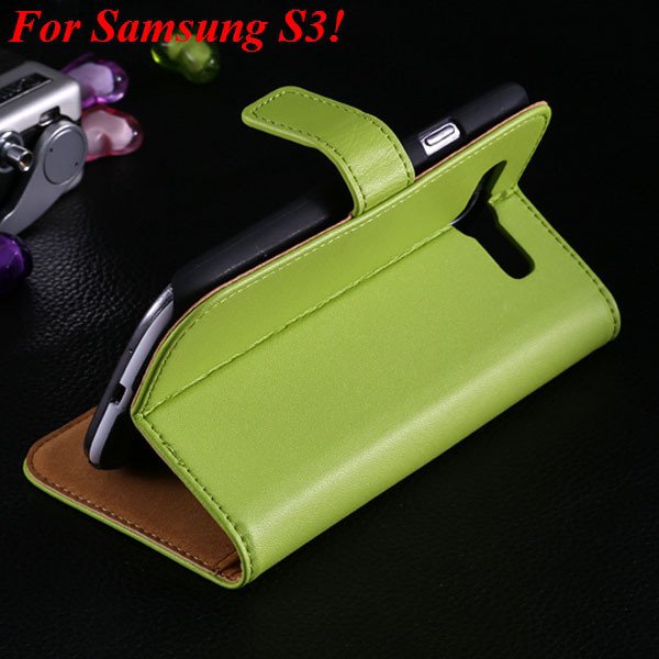 S3 S4 Genuine Leather Stand Case For Samsung Galaxy S3 Siii I9300 1335833839-5-green for S3
