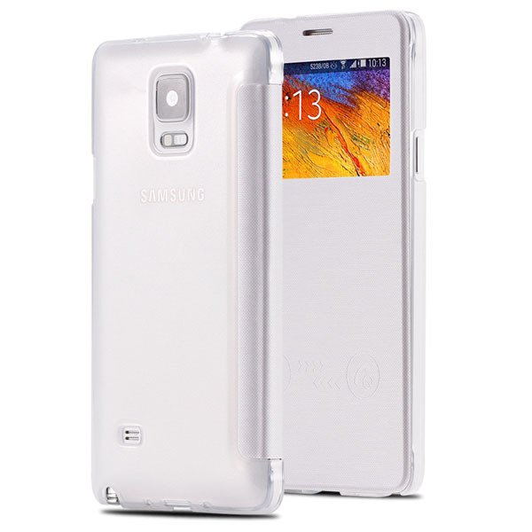 For Note 4 Free Answer Smart Case Pu Leather Window View Cover For 32236274626-3-white
