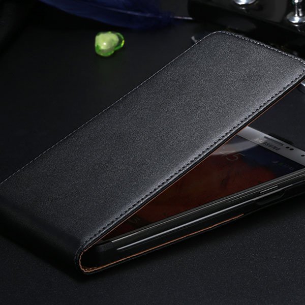 New For Note 2 Genuine Leather Flip Case For Samsung Galaxy Note 2 1855062541-1-black
