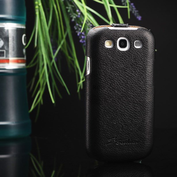 Hot 100% Cowhide Leather Cover For Samsung Galaxy S3 I9300 Genuine 1064135466-1-Black