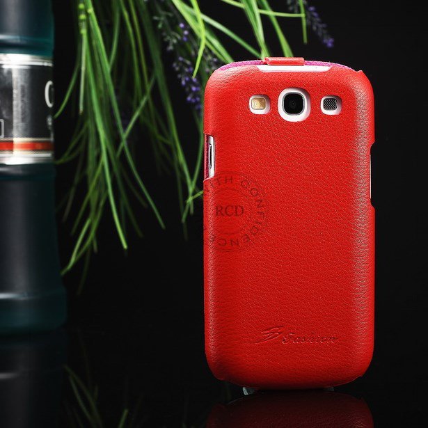 Hot 100% Cowhide Leather Cover For Samsung Galaxy S3 I9300 Genuine 1064135466-4-Red